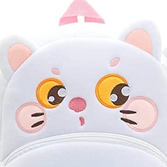 New Kawaii White Cat Plush Mini Backpack for Kids / Toddlers | Cute Animal Bag - Picture 2 of 2